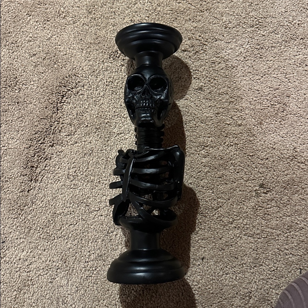 Black Skeleton Candle Holder